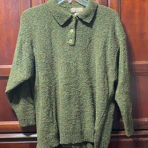 Kamal vintage plus size 3X green multi colored wool blend sweater